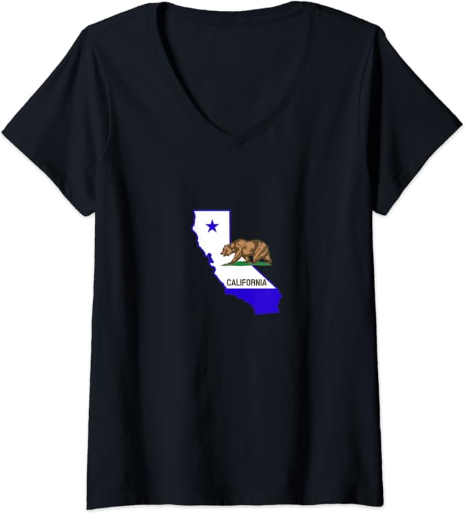 Womens California State Flag Logo VNeck TShirt Clothing